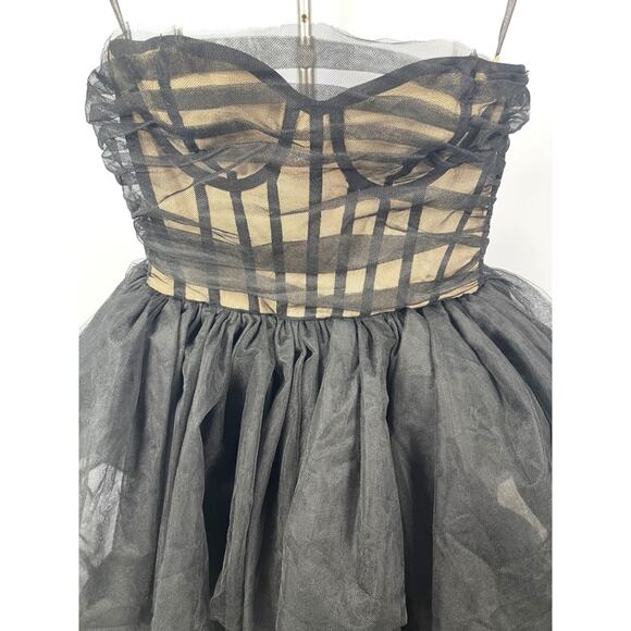 NBD Paula Tiered Tulle Corseted Black Maxi Dress Size XS - Picture 6 of 9